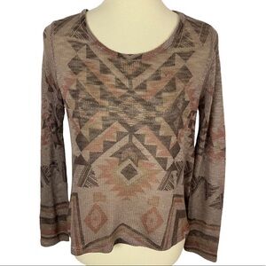 Forever 21 Boho Tribal Sheer Knit Sweater